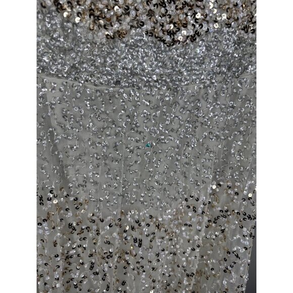 NWT MAC DUGGAL 10883 Embellished Scoop Neck Tiered Gown Champagne Size 6 - Picture 9 of 12